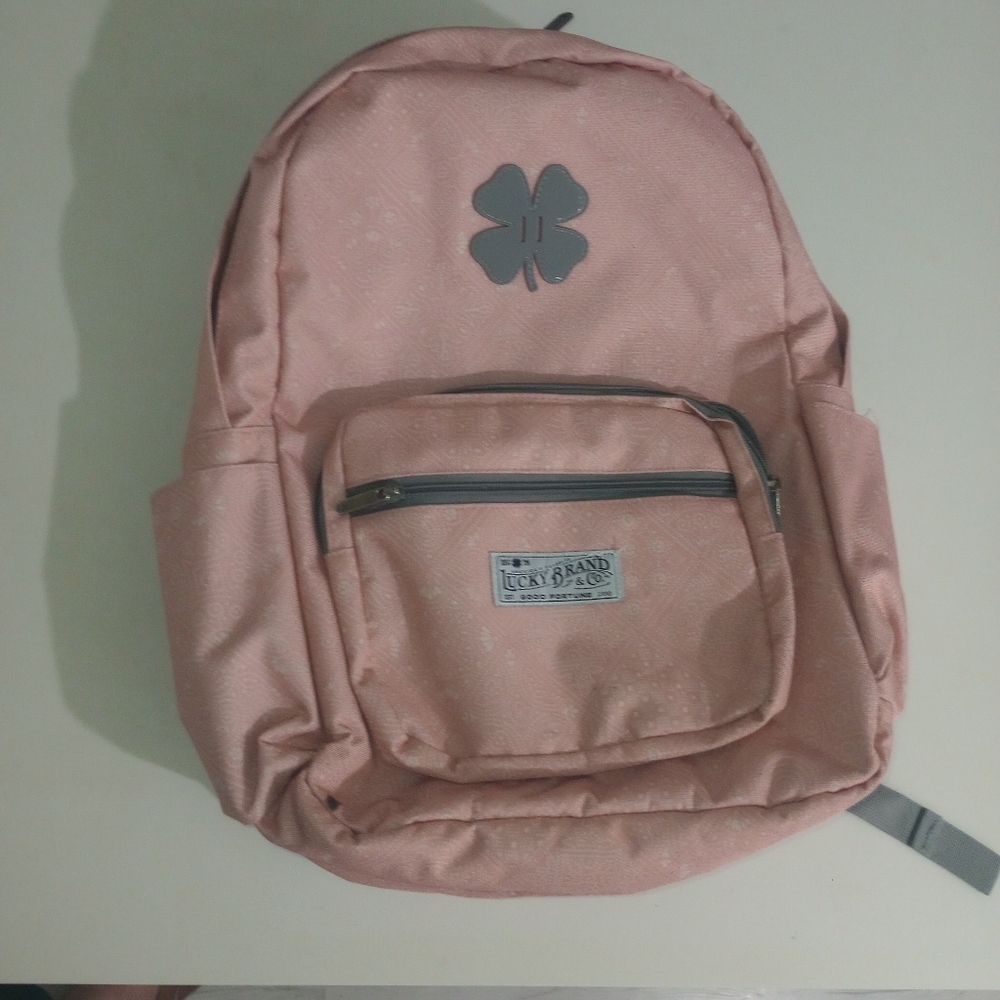 Lucky Brand Pink Backpack with Clover Design